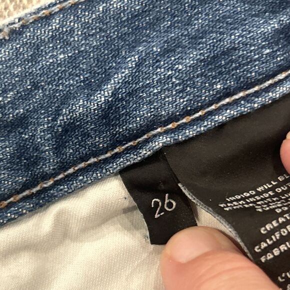 J Brand Jeans Ivy Womens 26 High Rise Bleach Wrecked Faded Cropped Button Fly - Picture 8 of 15